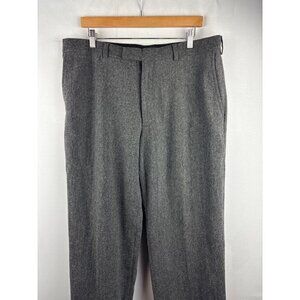 Vintage Gray Wool Dress Pants Mens Size 36 High-Quality Tailored Slacks